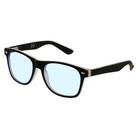 4sold Rubi Spring Hinges Classic Retro Style Computer Blue Light Blocking Glasses Anti Glare Fatigue Blocking Headaches Eye Strain Safety for Computer/Phone Transparent (Black, 2.00)