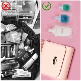 Y-Step Travel Bottle Set, Refill Bottle, Travel Set, Travel Containers, Set of 32, Funnel Holder and Japanese Label Stickers, 1.1 fl oz (30 ml) x 11/50 ml x 11/100 ml x 10 Shampoo Bottles, Clear,