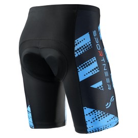 Sportneer Bike Shorts for Men - 4D Mens Bike Shorts with Padding, Breathable and Absorbent Blue
