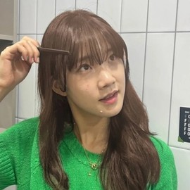 See-through bangs light brown partial wig see-through bangs wig (WFLO3SR) / 시스루뱅 앞머리 밝은갈색 부분가발 시스루앞머리가발 (WFLO3SR)
