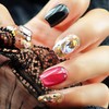 farfarflame Handmade Nail Tip, Short, False Nail Stand, 3D Diamond,