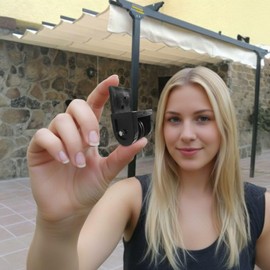 Telescopic Double Pulley for Pergola Rope (Black)