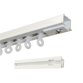 Recessed Ceiling Curtain Track Set (10' in 2 Sections-White)