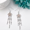 Dream Catcher Earrings 925 Sterling Silver Lotus Dreamcatcher Dangle Tassel