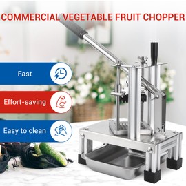 GarveeHome Commercial French Fry Cutter, Professional Vegetable Fruit Chopper with 4 Blades, Stainless Steel Vegetable Dicer Fruit Slicer for Onion, Potato, Cabbage, Carrot, Tomato