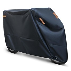 ANFTOP Motorcycle Tarpaulin Outdoor Motorcycle Cover Winterproof 210D Motorcycle Tarpaulin Dustproof with Waterproof Strips Improved Lock Hole 250 x 105 x 125 cm