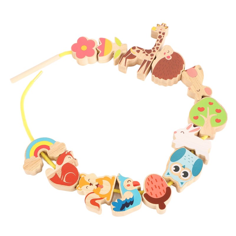 Wooden Animals Stacking Toy Colorful Improve Coordination Blocks Balancing Tree