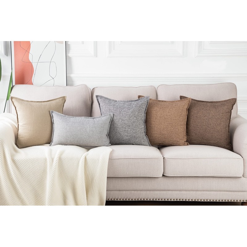 Madizz Set of 2 Linen Cushion Covers 16x16 inch, 40x40