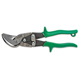 Crescent Wiss MetalMaster Offset Straight & Right Cut Aviation Snips - Heavy-Duty Metal Cutter with Spring-Loaded Return - Premium Hand Tool - M7R - 9-1/4", Green