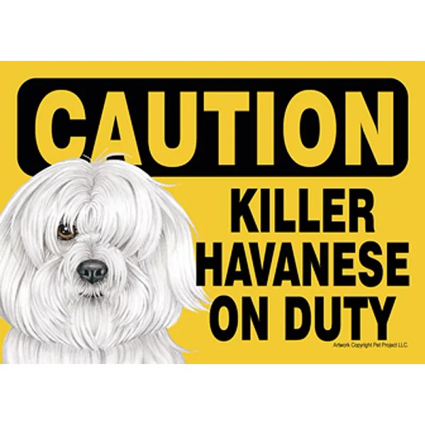 Killer Havanese On Duty Dog Sign Magnet Hook & Loop