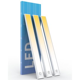 ASOKO Under Cabinet Lights Motion Sensor USB-C Rechargeable LED Closet Lights Battery Operated Wireless Magnetic Light Strip for Kitchen(Multi-Colored,3 Packs-12inch