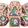 Metal Dice Set, OUKELANWO Blue and Green Sharp Edges DND