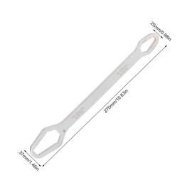 ANKROYU Double Ended Self Tightening Wrench, Steel Double Ended Wrench, High Hardness Double Ended Self Tightening Spanner for Mechanical Engineering (Silver)