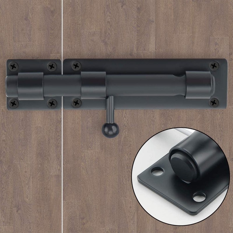 Sayayo Sliding Bolt Gate Latch Black Heavy Duty Stainless Steel