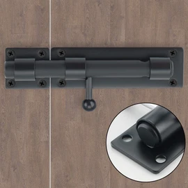 Sayayo Sliding Bolt Gate Latch Black Heavy Duty Stainless Steel Door Lock Door Bolt, 6 Inch Solid Bolt Door Lock Latch with Padlock Hole for Wooden Gates Garden Shed Locks, CMS8000-B