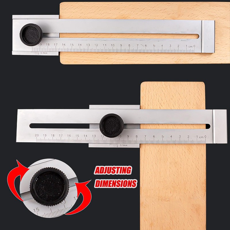 Rayong Marking Gauge 200 mm Matt Chrome-Plated Marking Gauge Metal