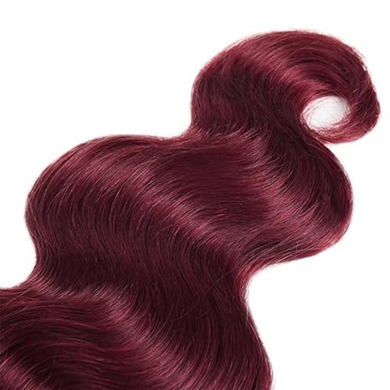 BilltiiWW Burgundy Wine Red Body Wave Bundles Human Hair 99j