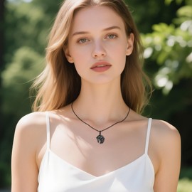 CUPENDA Horse Necklace 925 Sterling Silver Black Horse Head Pendant Necklace Western Animal Jewelry for Women Men