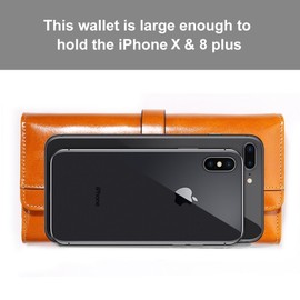 Genuine Leather Wallet HARPIMER RFID Locking 12 Slots for Cards and Coins for Women and Friends (Brown), brown, rfid wallet