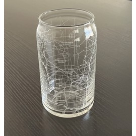 Or Something Beer Can Glass 16 oz Urban City Map Akron Ohio