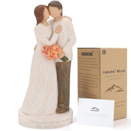 Couple Gifts, Anniversary Couple Gift for Women, Wedding Engagement Gifts for Couple, 6.7" Couple Figurines Gift for Birthday Valentines Day Christmas