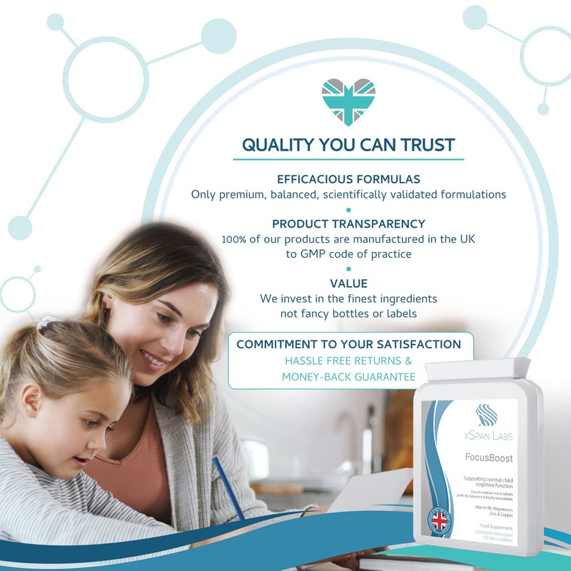 FocusBoost 120 Highly bioavailable Micro-Tablets - Magnesium Citrate, Zinc Picolinate,