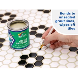 Grout Pen Cream Grout Paint: Waterproof Tile Paint Grout Refresh Restorer for Floor, Kitchen & Bathroom Shower Tiles - Cream - Can Size for Larger Projects - 125ml (4.2oz)