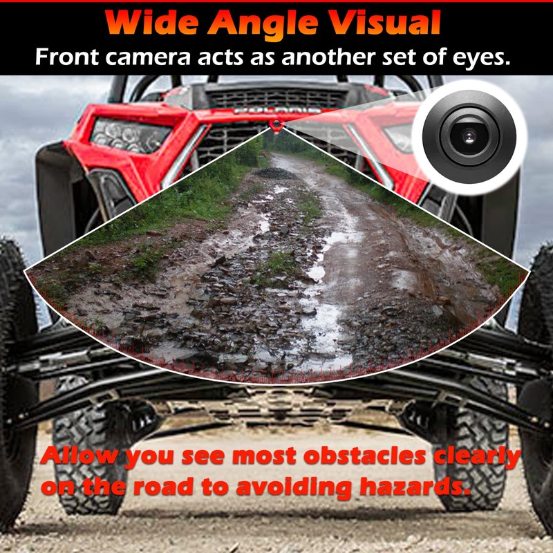 for Polaris RZR Ride Command HD Wide-Angle Waterproof Front Camera