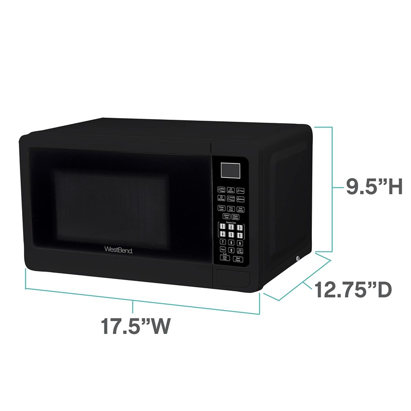 West Bend WBMW71B Microwave Oven 700-Watts Compact with 6 Pre