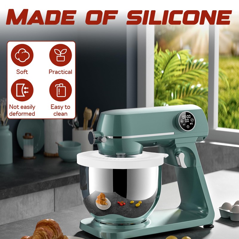 3 Pcs Silicone Mixer Bowl Cover Compatible with KitchenAid 4.5-5