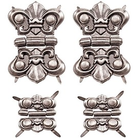 Tim Holtz Idea-ology Hinges, 4 Hinges and 16 Fasteners, Antique Nickel Finish, TH93075