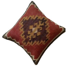 LKGSM RUGS Handwoven Kilim Pillow Throw 18x18 inch Square Indian Outdoor Kilim Cushion Cover Decorative Throw Pillow Case, Jute Pattern 62