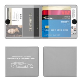 BESULEN Car Registration and Insurance Holder, 2 Pack PU Leather Auto Glove Box Organizer, Wallet Driver License Case for Cards Documents, Vehicle Accessories