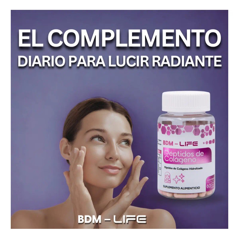 Colágeno Hidrolizado Sabor Bdm Lab 180 Cápsulas Libre Gluten