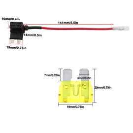 QitinDasen 5Pcs Premium ACU Medium Add-A-Circuit Fuse Tap, Piggy Back Blade Fuse Holder Kit with Wire Harness, Free 15Pcs Standard Blade Fuses, 1Pcs Fuse Puller, 5Pcs Wire Ties (12V / 24V)