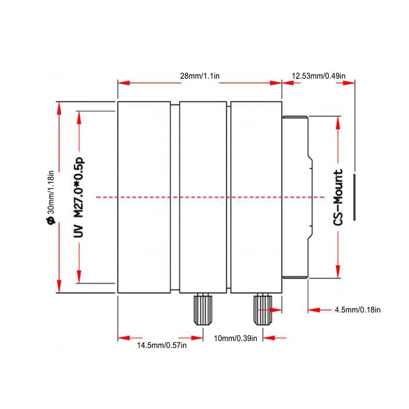 CS mount lens, CCTV lens with length 4mm High image