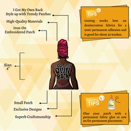 PATCHPARTYCLUB I Got My Own Back-1 Pc, Size 4 Embroidered Patch, Style up with Trendy Iron on Patches, Attractive Vintage Patch for Cloths and Accessories