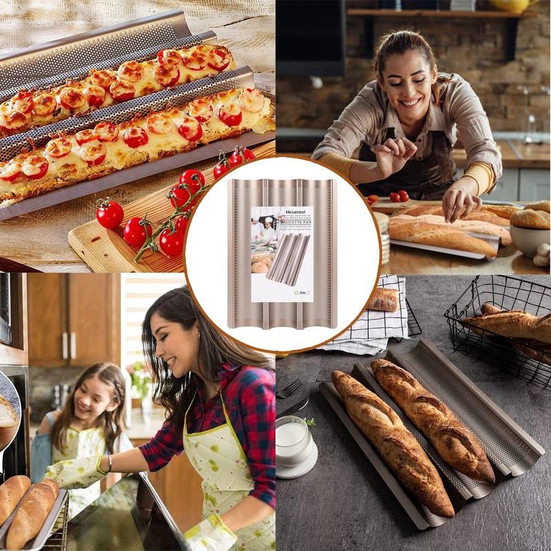 Baguette Pans for Baking 15" x 11", Carbon Steel 3