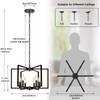Black Farmhouse Chandelier, 6 Light Geometric Dining Room Light Fixture,