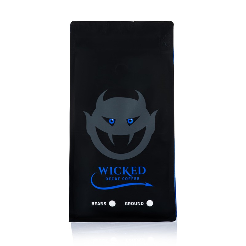 Wicked Decaf Coffee Beans, 500g Bag, Full Strength Dark Medium