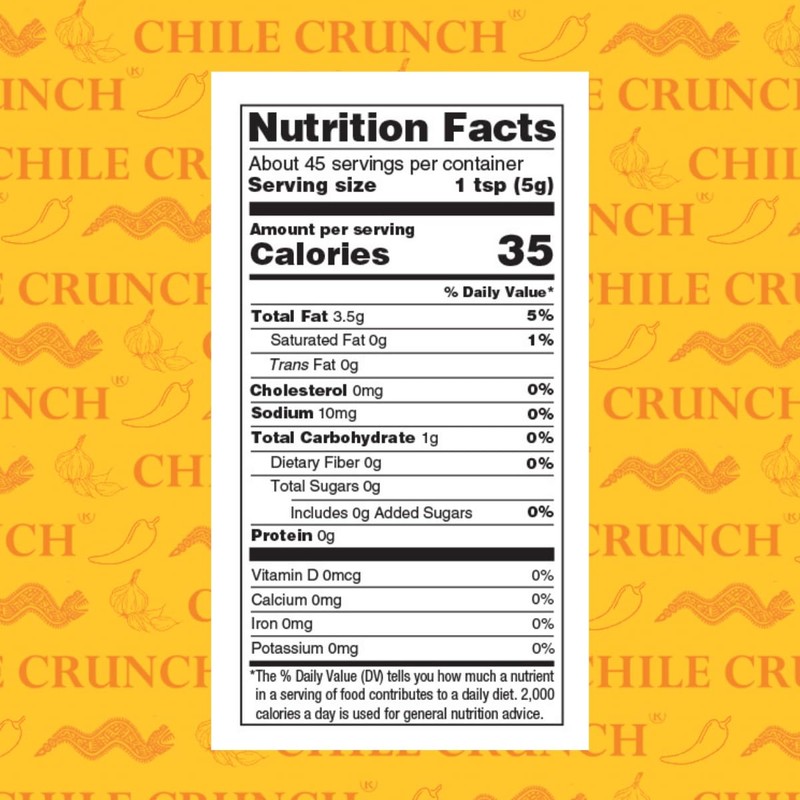 CHILE CRUNCH - Original Spicy Crunchy Condiment - All Natural