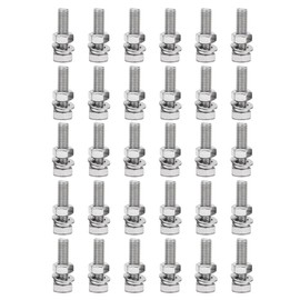 HAMILO M8 Hex Bolt Set, Nuts Included, Washers Included, Length Approximately 1.2 inches (30 mm), 30 Piece Set