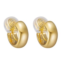 HAISWET Clip On Hoop Chunky Minimalist Small Earrings For Women Teens Huggie Earrings Non-piercing Clip Earrings Birthday Gift