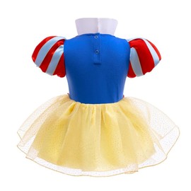 Dressy Daisy Vestido de Princesa Blanca Nieves para Bebés Disfraz con Diadema para Cumpleaños Fiestas Halloween 9 a 12 Meses
