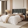Allewie Full Size Platform Bed Frame with Geometric Wingback Headboard,