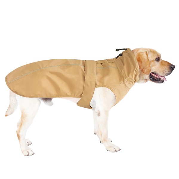 Waterproof Dog Raincoat with Reflective Strip, Adjustable Breathable Rain Coat