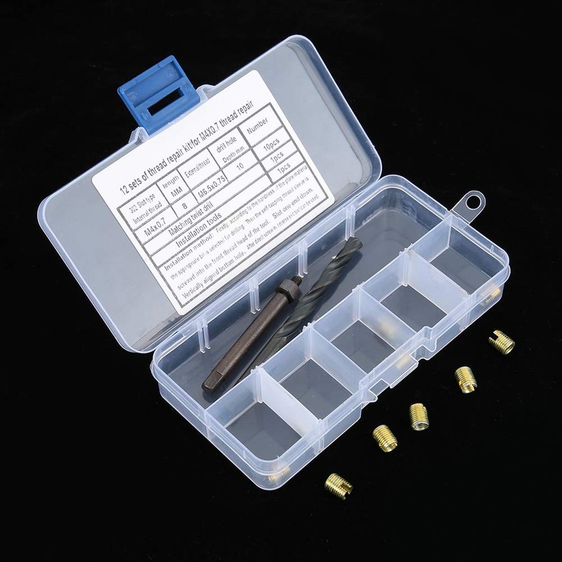 SH-RuiDu 12pcs M4x0.7 Thread Repair Kit Self Tapping Thread Insert