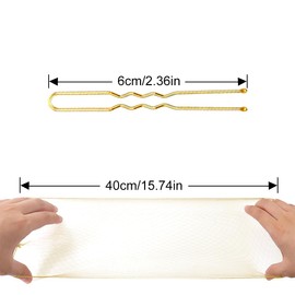 LICQIC Hair Bun Nets, Ballet Bun Net, Gold Bun Net, Invisible Hair Net for Girls 20Pcs Ballet Net and 10Pcs Pins Hair Bun Accessories