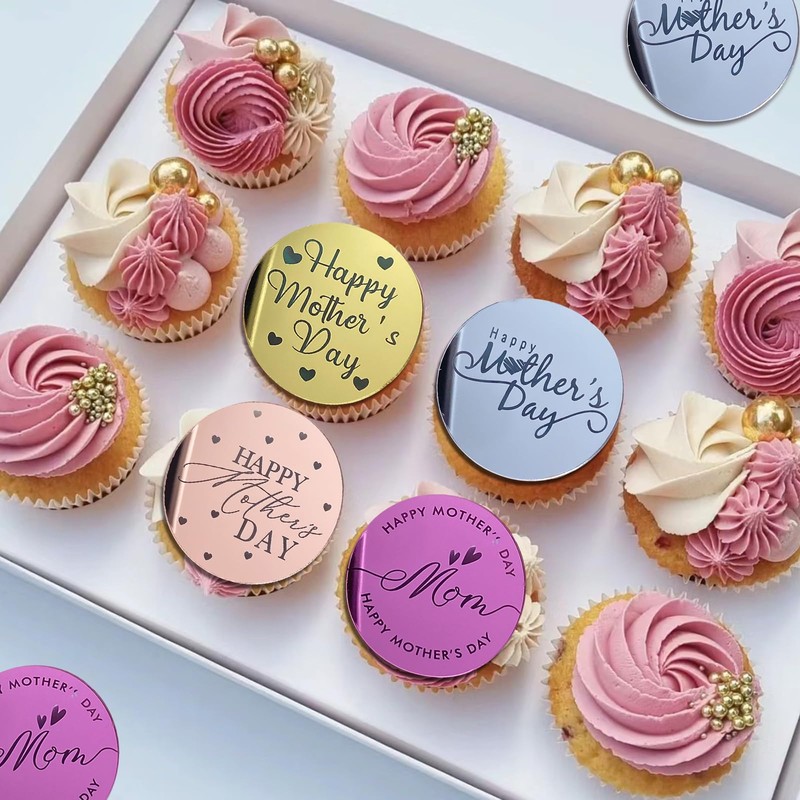 Decoración para cupcakes, 40 piezas de acrílico para el día