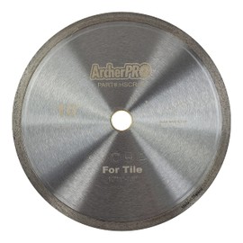 Archer PRO 14" in. Continuous Rim Diamond Blades, Wet Tile Saw Blades for Porcelain or Ceramic Tile Cutting. 1” in. Arbor for use with Cut-Off Saw